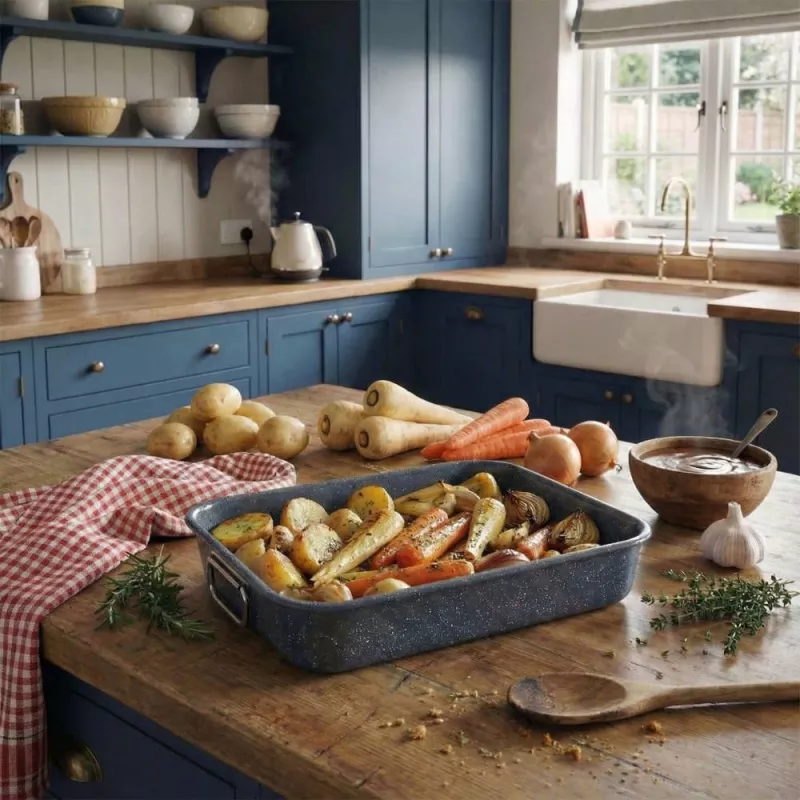 Russell Hobbs RH04097 Nightfall Stone Bräter mit Rost - Grau, Kohlenstoffstahl, 38 cm