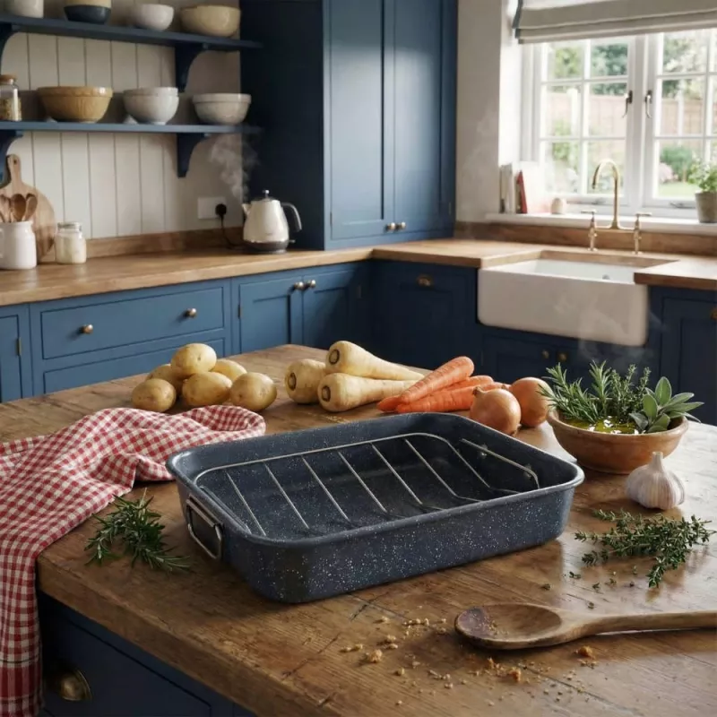 Russell Hobbs RH04097 Nightfall Stone Bräter mit Rost - Grau, Kohlenstoffstahl, 38 cm