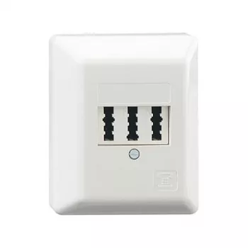 RUTENBECK TAE 3x6 NFN Aufputz-Telefonsteckdose, Reinweiß