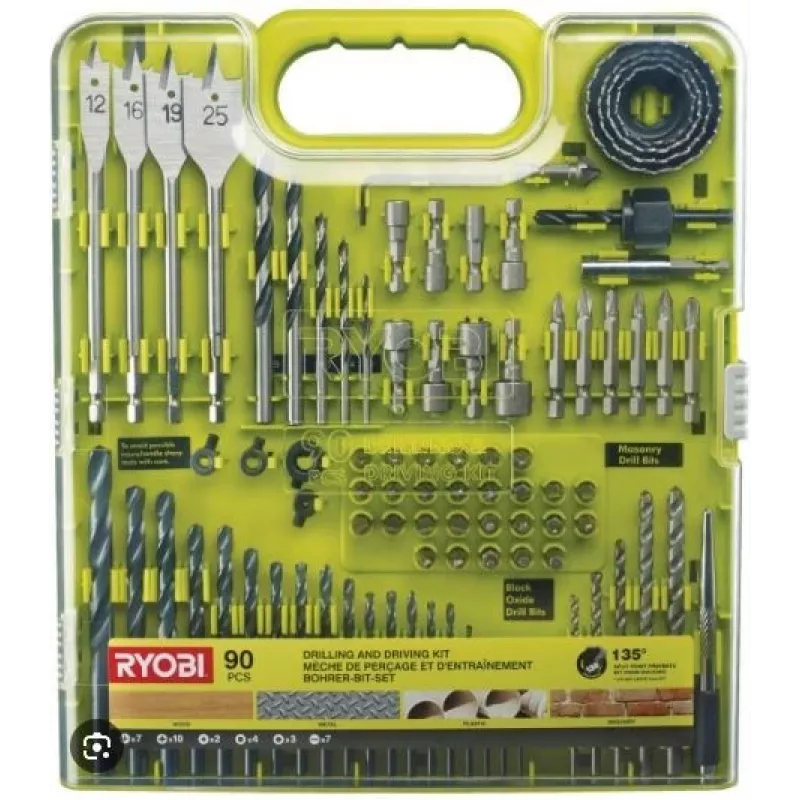 Ryobi Bohr- und Schraubzubehör-Set, 90-teilig