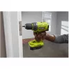 RYOBI ONE+ Akku-Bohrschrauber R18DD7-220S, 18V (Grün/Schwarz, 2x Li-Ion 2,0Ah Akku, Werkzeugtasche)