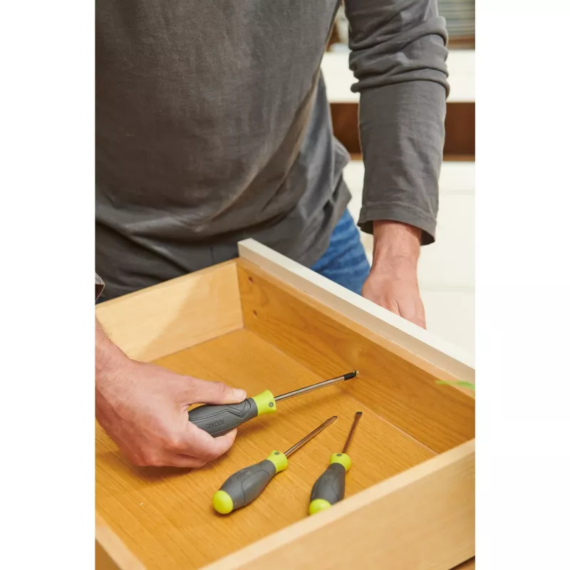 RYOBI RSD1PH2S 3-teiliger Schraubendreher-Satz (Grün/Grau, PH2, SL5.5, SL4)