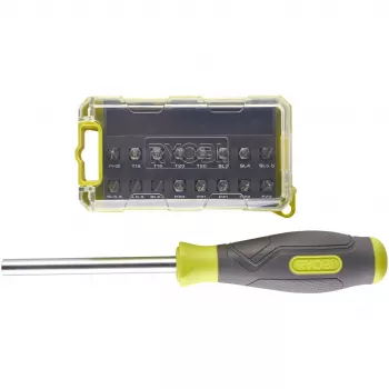 RYOBI Schraubendreher RSD17PCS, mit 17-teiligem Bit-Set (Grün/Grau)