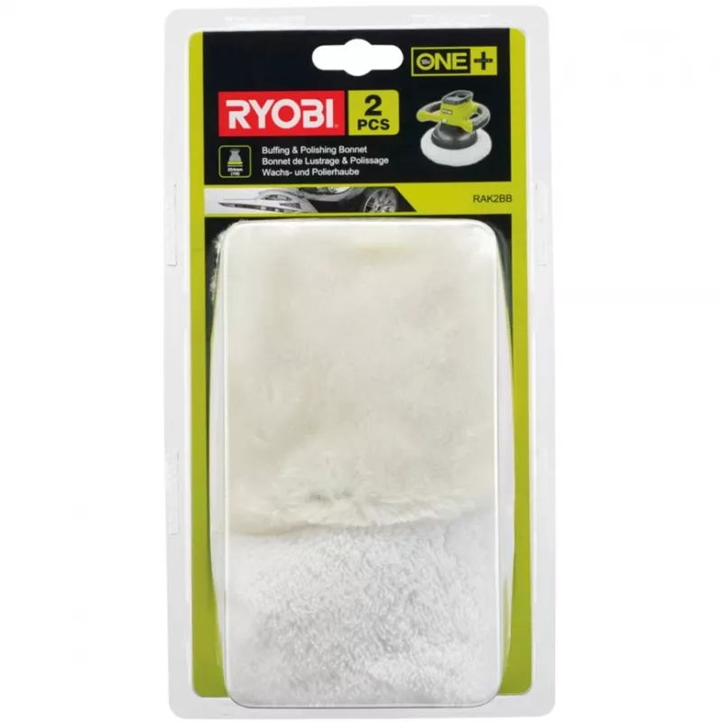 RYOBI Wachs- und Polierhauben-Set RAK2BB, 2-teilig (Weiß)