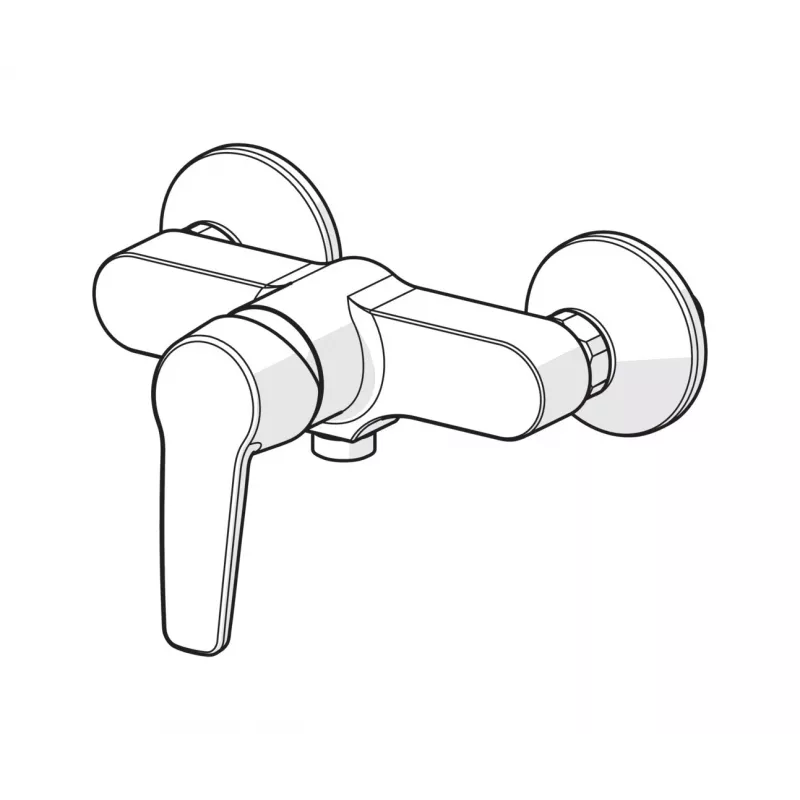 Saga Einhebel-Duscharmatur 3963Y – Chrom Messing Wandmontierter Mischer mit EcoFlow