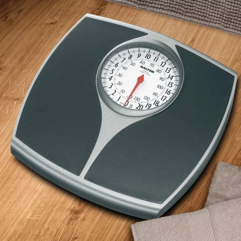 Salter 148 BFEU12 Mechanische Waage - Weiß, 130 kg Kapazität, Analoges Zifferblatt