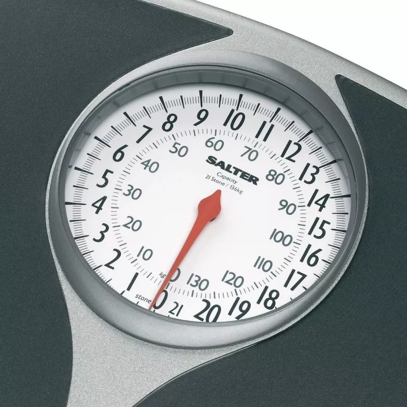 Salter 148 BFEU12 Mechanische Waage - Weiß, 130 kg Kapazität, Analoges Zifferblatt