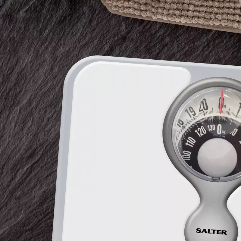 Salter 484 WFEU12 Personenwaage mit Vergrößerungsglas, kompakte mechanische Waage