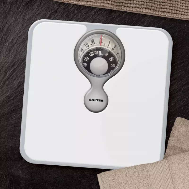 Salter 484 WFEU12 Personenwaage mit Vergrößerungsglas, kompakte mechanische Waage