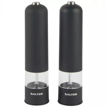 Salter 7524 BKXRUP3 Soft-Touch Elektrische Mühlen-Set, Matt Schwarz