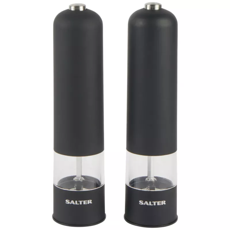 Salter 7524 BKXRUP3 Soft-Touch Elektrische Mühlen-Set, Matt Schwarz