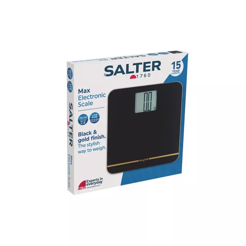 Salter 9075 BGFEU12 Max Personenwaage, Schwarz/Gold