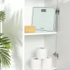 Salter 9207 WHCFEU12 Kompakte elektronische Glas-Badezimmerwaage, Weiß