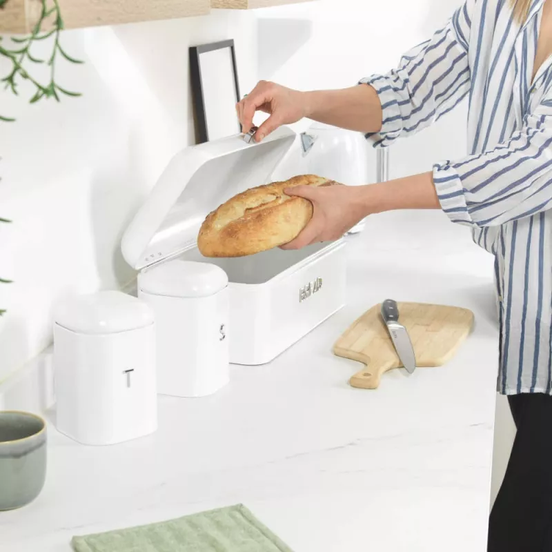 Salter Boston 4-teiliges Badezimmer-Accessoire-Set für die Ablage, Eisweiß