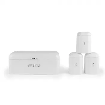 Salter Boston 4-teiliges Badezimmer-Accessoire-Set für die Ablage, Eisweiß