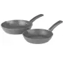 Salter BW09071AR Easy Pour 2-teiliges Bratpfannen-Set - 20cm & 24cm, geschmiedetes Aluminium, PFOA-freie Antihaftbeschichtung, induktionsgeeignet, Schwarz/Grau
