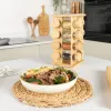 Salter BW127771 Bamboo Rotating Spice Rack mit 16 Glasbehältern