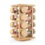 Salter BW127771 Bamboo Rotating Spice Rack mit 16 Glasbehältern