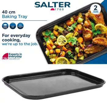 Salter BW12813EU7 40cm Backblech - Megastone Antihaft-Kohlenstoffstahl, Anthrazitgrau