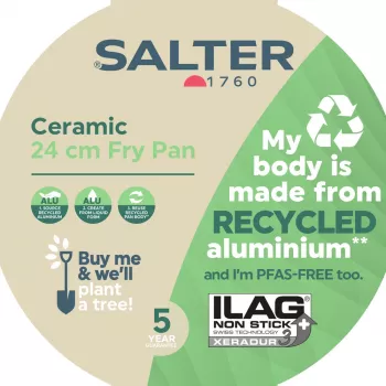 Salter BW12871EU7 Keramik-Bratpfanne 24 cm - Anthrazitgrau, induktionsgeeignet, antihaftbeschichtet
