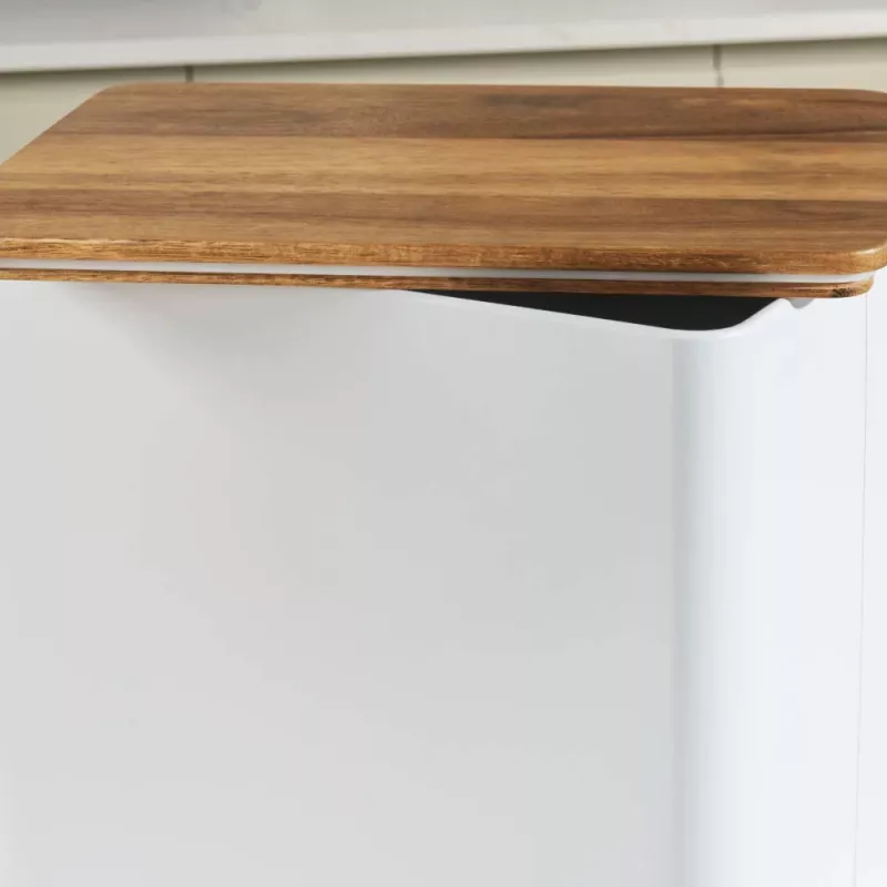 Salter BW128991W Toronto Brotkasten, Weiß/Holz