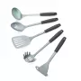 Salter BW13601DU Excellence 5-teiliges Küchenutensilien-Set mit Drehständer, Schwarz und Silber