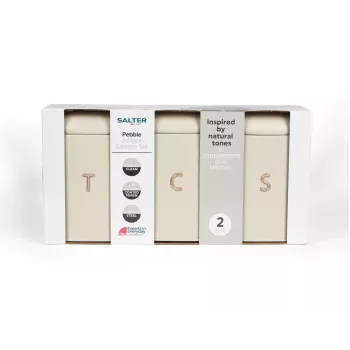 Salter BW13729OEU7 Pebble 3-teiliges Vorratsdosen-Set Stone, Beige