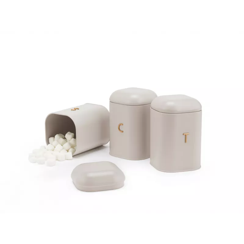 Salter BW13729OEU7 Pebble 3-teiliges Vorratsdosen-Set Stone, Beige