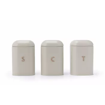 Salter BW13729OEU7 Pebble 3-teiliges Vorratsdosen-Set Stone, Beige
