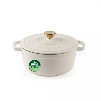 Salter BW13771C Chester 3.4L Gusseisen-Kasserolle 24 cm, Creme