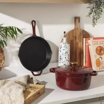 Salter BW13773R Gusseisen-Bratpfanne 26 cm, rot
