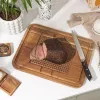 Salter BW14194 Akazienholz-Anrichtebrett mit Edelstahlspießen und Saftrille