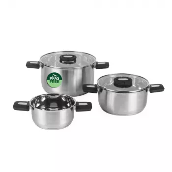 Salter BW14354 Stack-In Edelstahl 3-teiliges (16/22/24 cm) Topfset