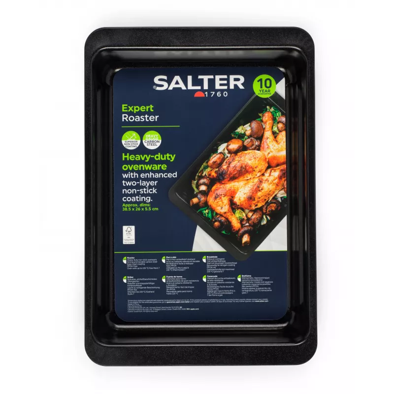 Salter BW14525 Expert Roaster - Schwarz, 40 cm, Kohlenstoffstahl, Antihaft