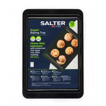 Salter BW14526 Expert Backblech - Kohlenstoffstahl, antihaftbeschichtet, rechteckig, ofenfest bis 220°C, Anthrazit