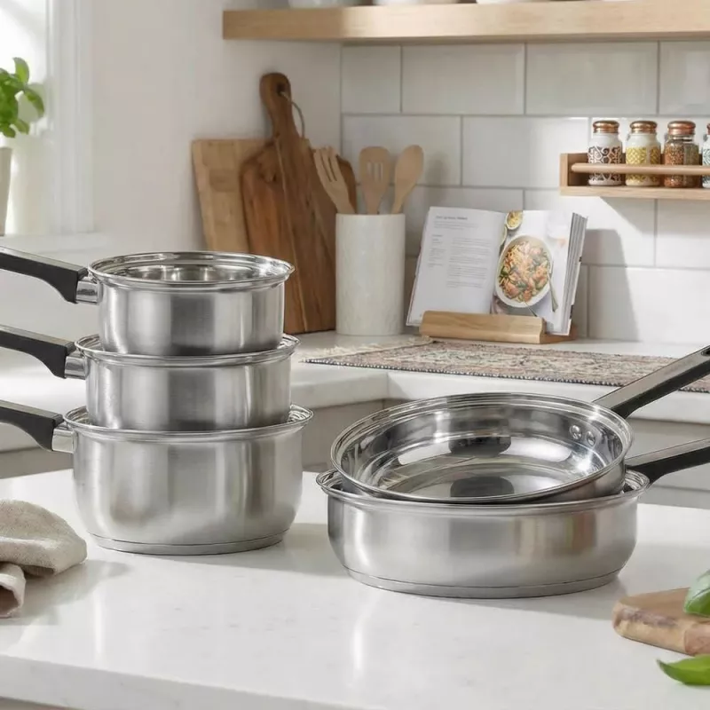 Salter BW14629 Expert 5-teiliger Pfannensatz – Geschmiedetes Aluminium, Antihaft, Induktionsgeeignet, Schwarz