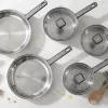 Salter BW14629 Expert 5-teiliger Pfannensatz – Geschmiedetes Aluminium, Antihaft, Induktionsgeeignet, Schwarz