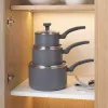 Salter BW14719 Alto 18cm Kochtopf mit Deckel, geschmiedetes Aluminium, Antihaft, Schwarz