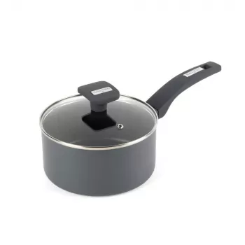 Salter BW14719 Alto 18cm Kochtopf mit Deckel, geschmiedetes Aluminium, Antihaft, Schwarz