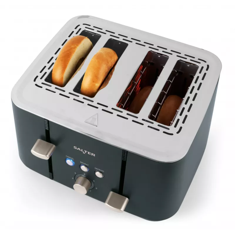 Salter EK5565BGRYFVDE Marino 4-Slice Toaster - Grau Edelstahl