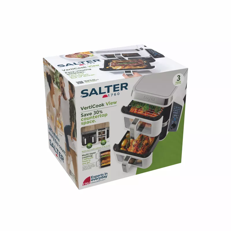 Salter EK6534WHTVDE VertiCook View Air Fryer Oven 11L 1800W Weiß