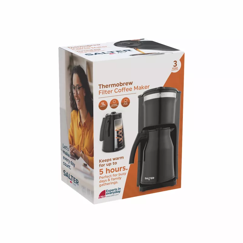 Salter EK6664VDE ThermoBrew Filterkaffeemaschine 1,25L 900W Schwarz/Edelstahl