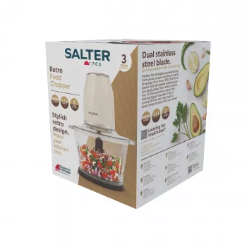Salter EK6686CRMVDE Retro Food Chopper 200W 0,5L Cream