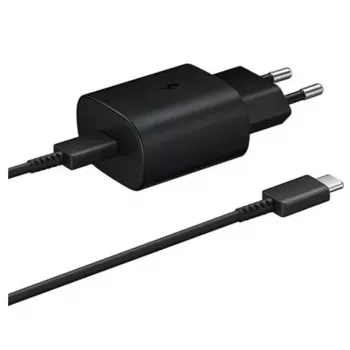 Samsung 25W USB-C Super-Schnelllade-Reiseadapter mit USB-C-auf-USB-C-Kabel - Schwarz