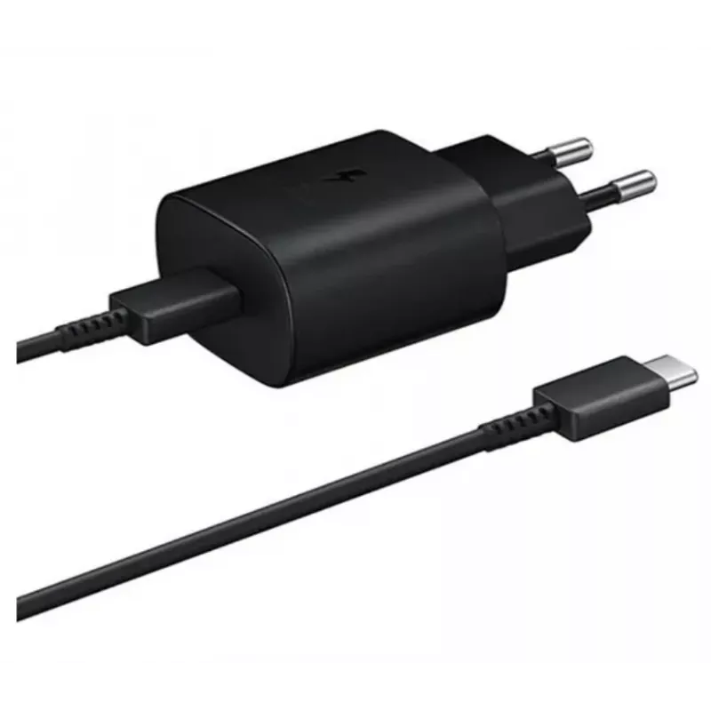 Samsung 25W USB-C Super-Schnelllade-Reiseadapter mit USB-C-auf-USB-C-Kabel - Schwarz