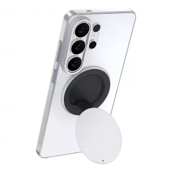 Samsung by Hochuen 360° Magnetischer Desktop-Ständer für Smartphones & Tablets – Silber, Universal, Klappbar, Aluminium mit N52-Magneten