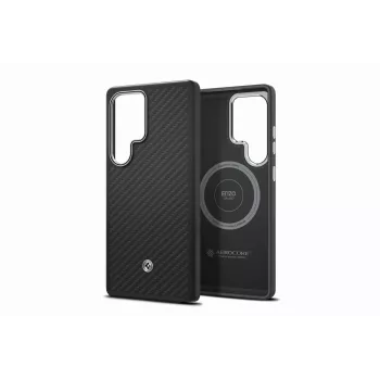 Samsung Enzo Aramid Hülle für Galaxy S25 Ultra – Schwarz Silber