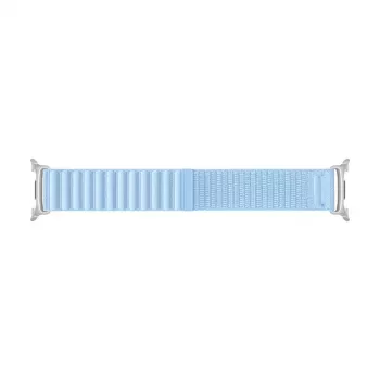 Samsung Fabric Band (S/M) Blau für Galaxy Watch8 & Watch9 – Gewebtes Smartwatch-Armband, 20 mm Stegbreite, Klettverschluss