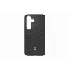Samsung GP-FPS936PGABW Enzo Aramid Case für Galaxy S25 Plus, Schwarz Silber