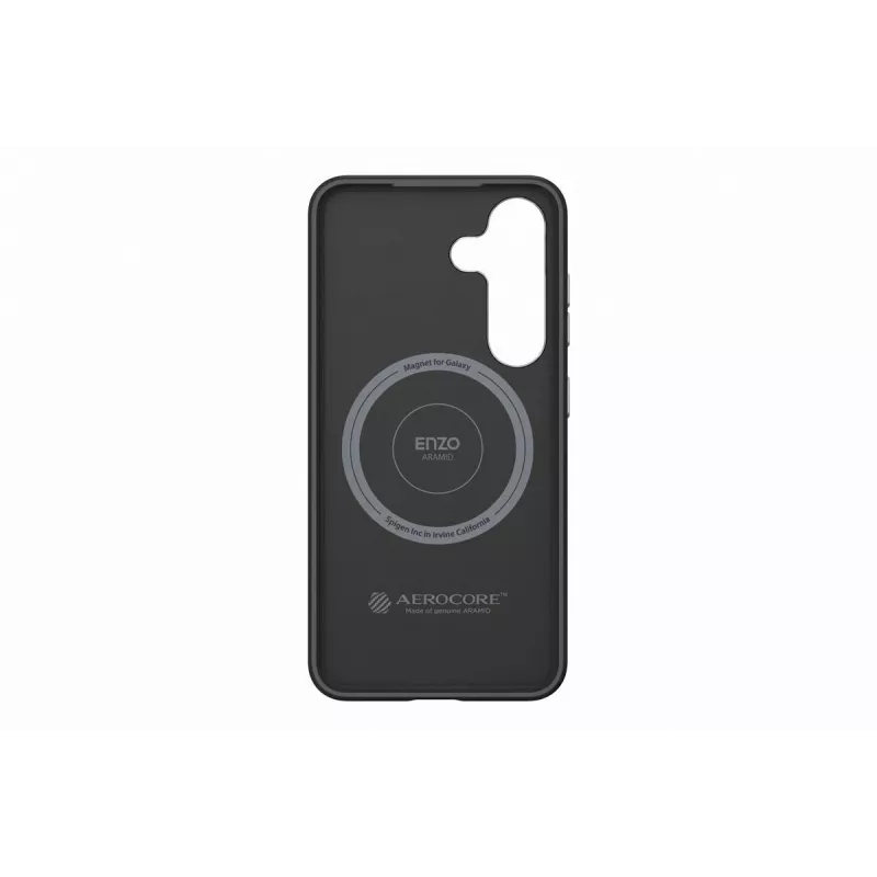 Samsung GP-FPS936PGABW Enzo Aramid Case für Galaxy S25 Plus, Schwarz Silber